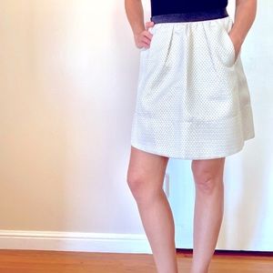 Gold Ganni Anthropologie Brocade Mini Skirt